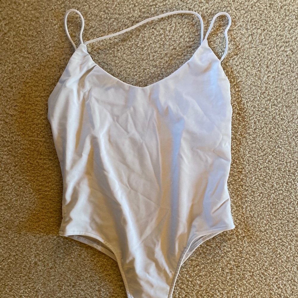Super down white bodysuit